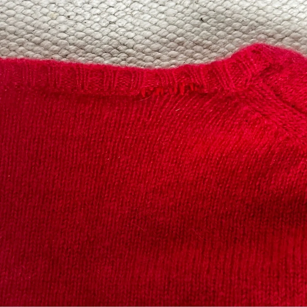 100% Cashmere Raspberry Pink/Red Button-Up Cardigan•size medium - Picture 6 of 12